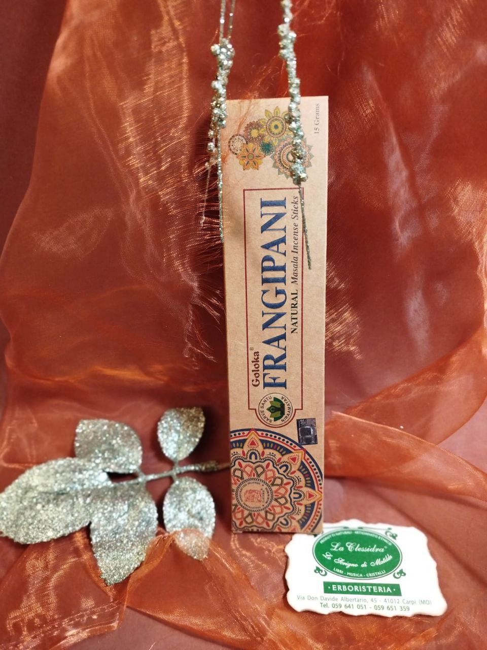 INCENSO IN STICK GOLOKA:  NATURAL FRANGIPANI