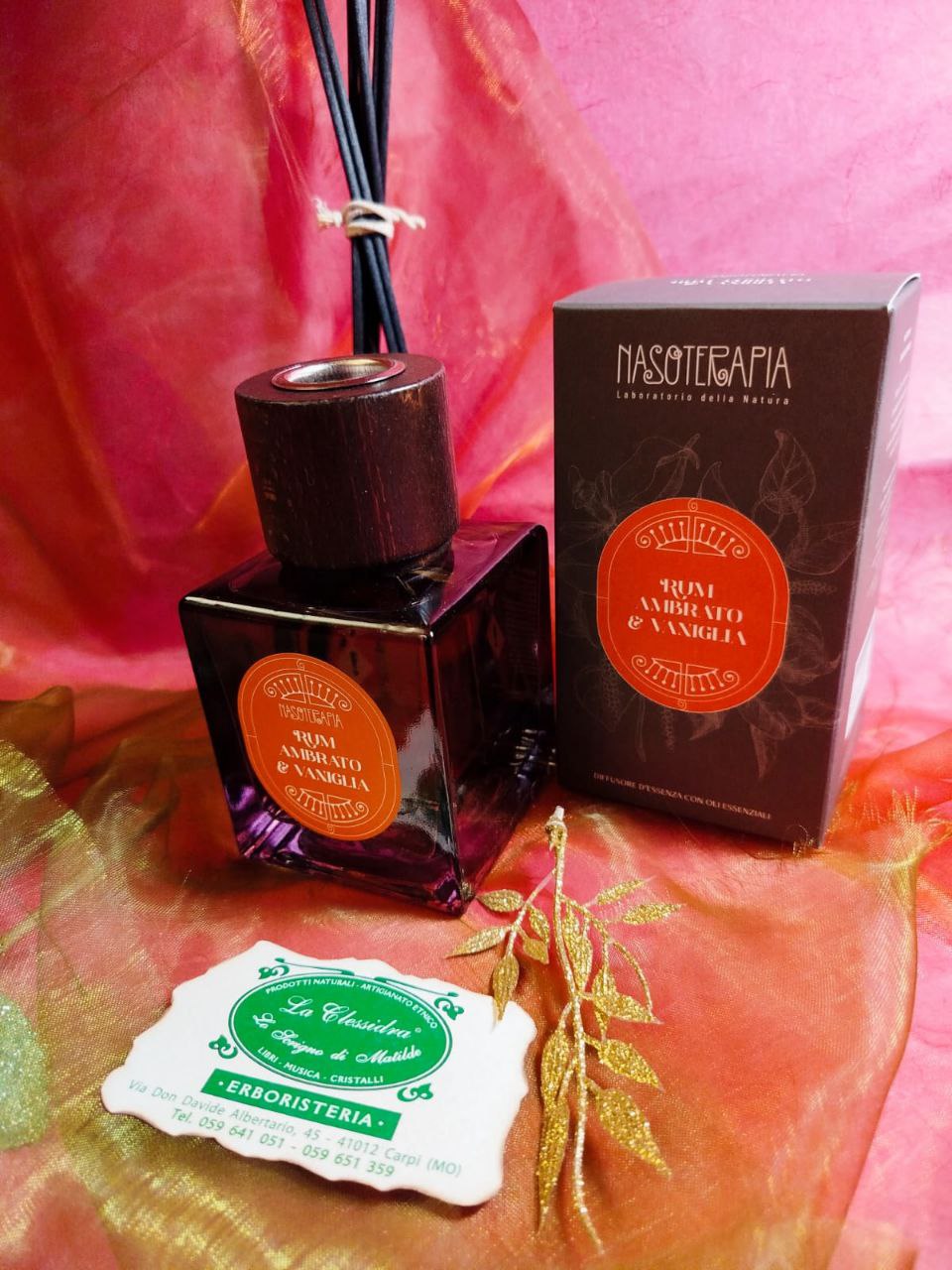 DIFFUSORE A BASTONCINO NASOTERAPIA: RUM AMBRATO E VANIGLIA 200 ML