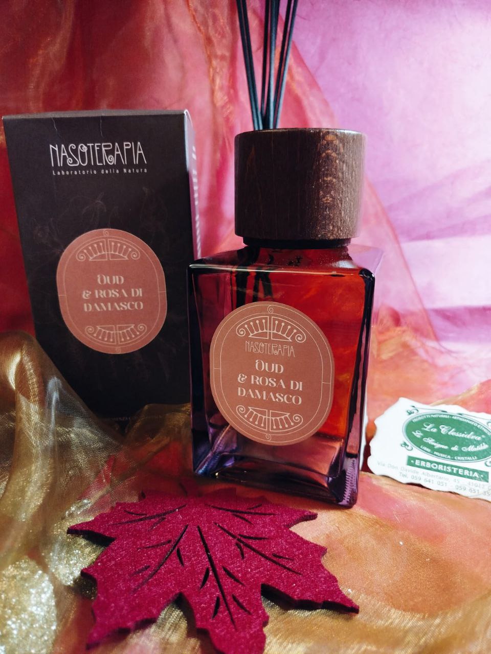 DIFFUSORE A BASTONCINO NASOTERAPIA: OUD E ROSA DI DAMASCO 500 ML