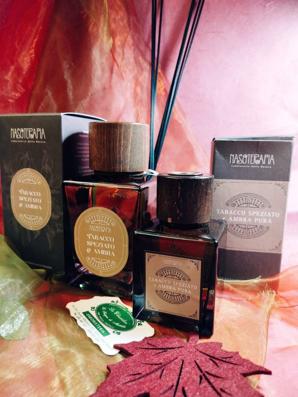 DIFFUSORE A BASTONCINO NASOTERAPIA: TABACCO SPEZIATO ED AMBRA 500 ML