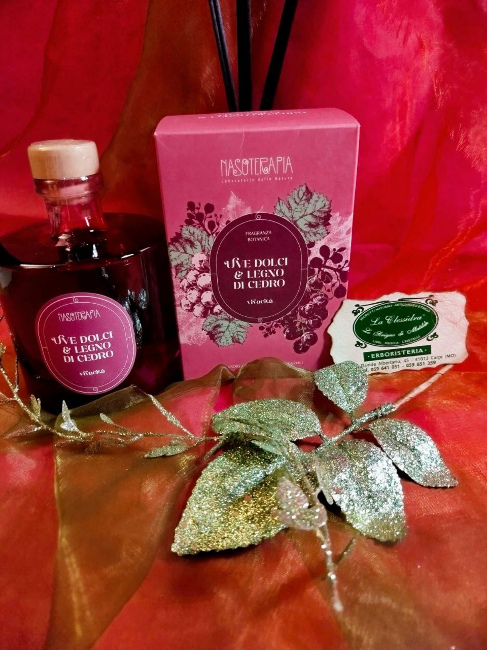 DIFFUSORE A BASTONCINO NASOTERAPIA: UVE DOLCI E LEGNO DI CEDRO 500 ML