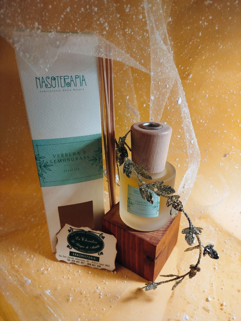 DIFFUSORE A BASTONCINO NASOTERAPIA LINEA CLASSICA: VERBENA E LEMONGRASS
