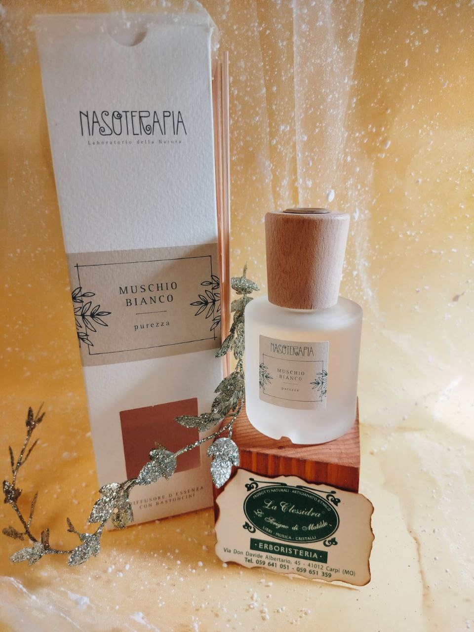 DIFFUSORE A BASTONCINO NASOTERAPIA LINEA CLASSICA: MUSCHIO BIANCO