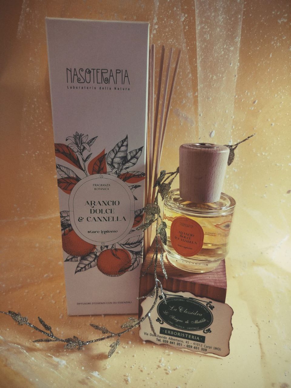 DIFFUSORE A BASTONCINO NASOTERAPIA LINEA CLASSICA: ARANCIO DOLCE E CANNELLA