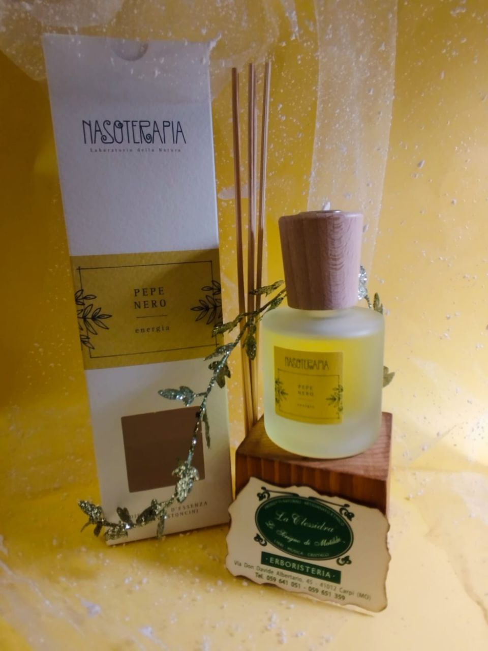 DIFFUSORE A BASTONCINO NASOTERAPIA LINEA CLASSICA: PEPE NERO