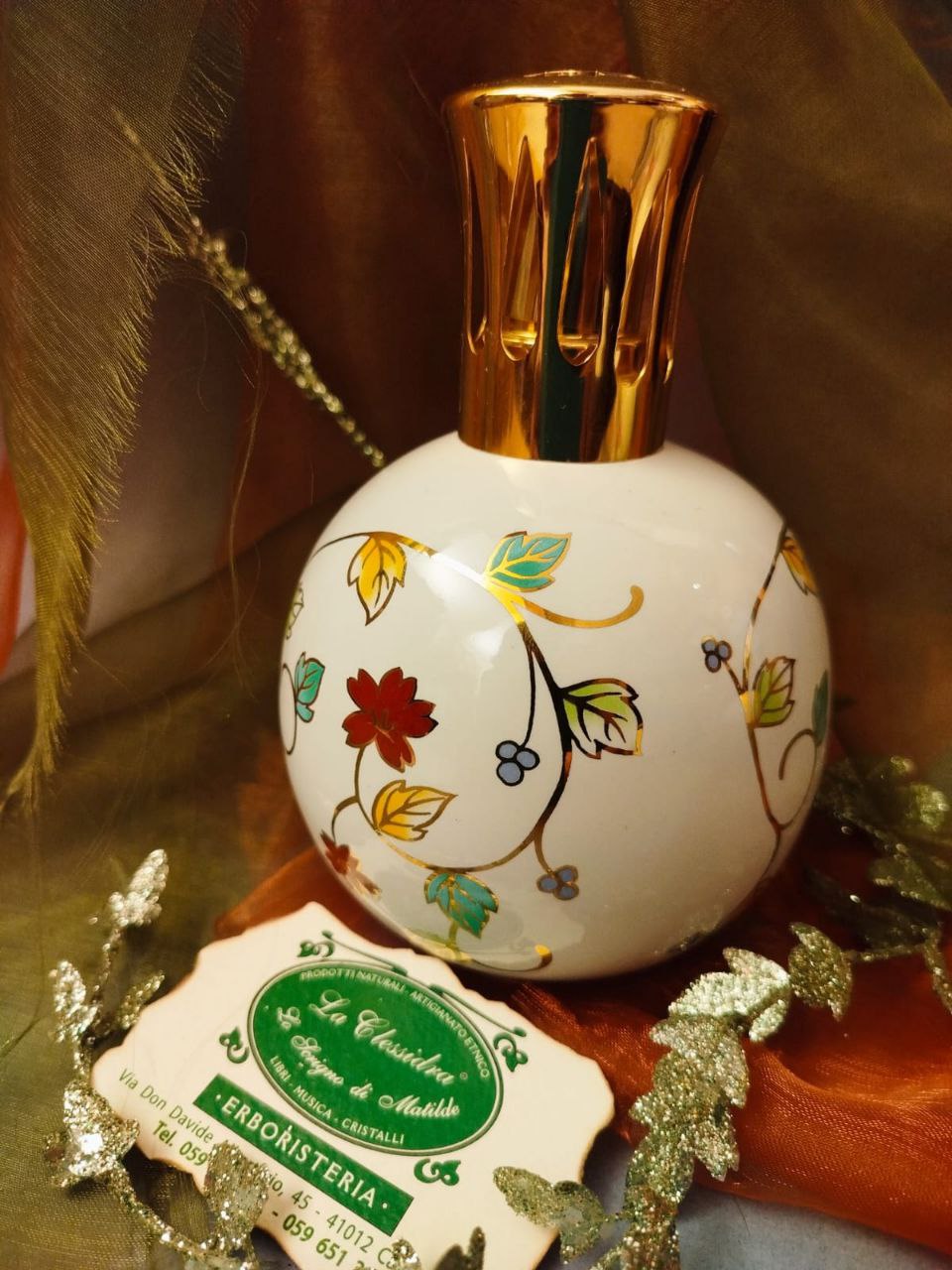 LAMPADA CATALITICA ERBOLINEA: CERAMICA FIORI E FOGLIE