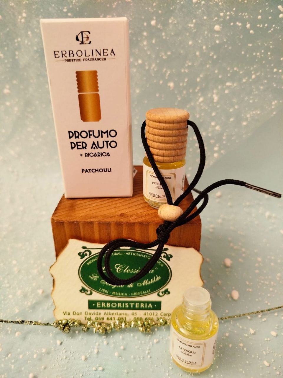 DIFFUSORE AUTO ERBOLINEA CON RICARICA: PATCHOULI