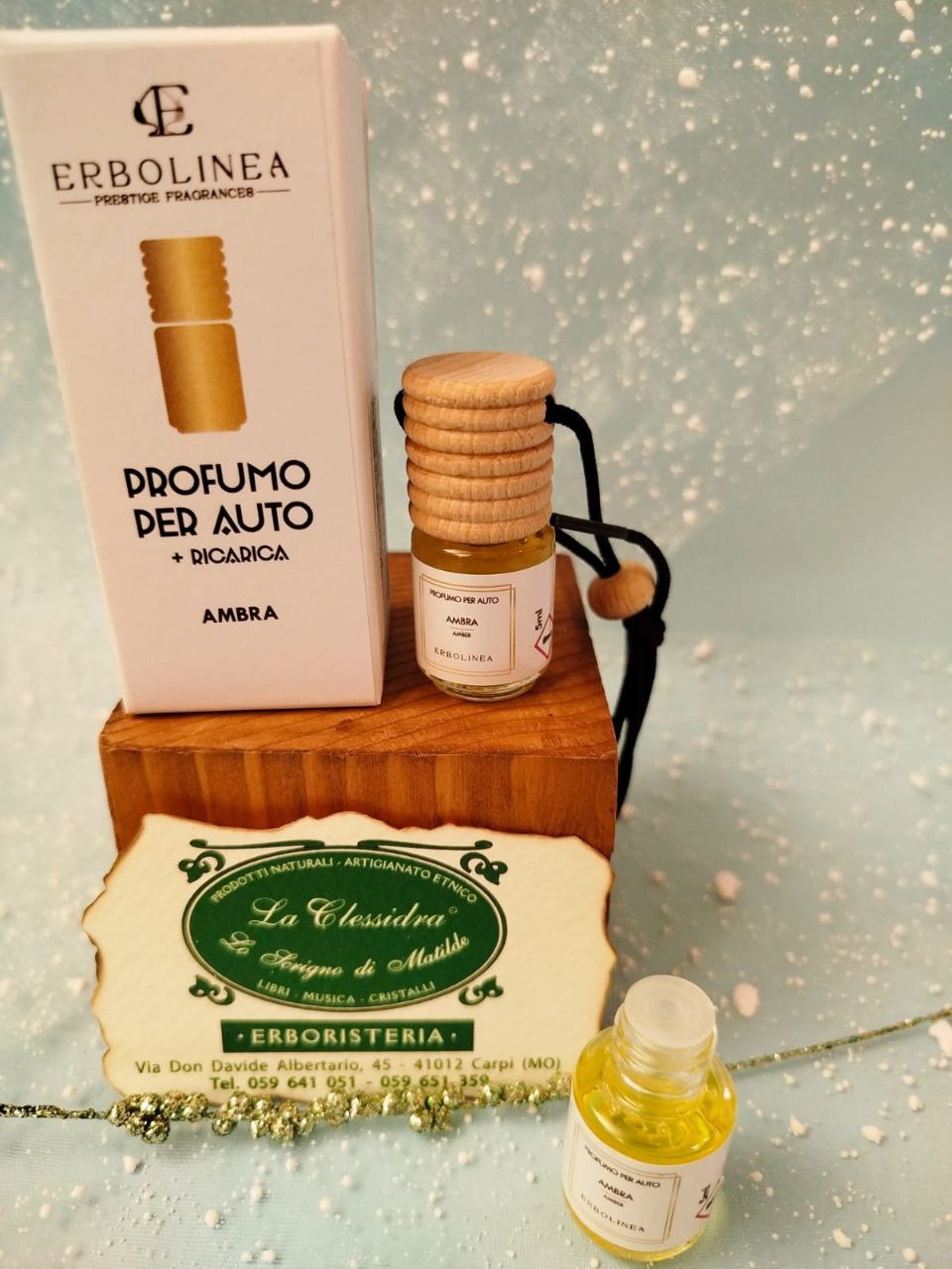 DIFFUSORE AUTO ERBOLINEA CON RICARICA: AMBRA