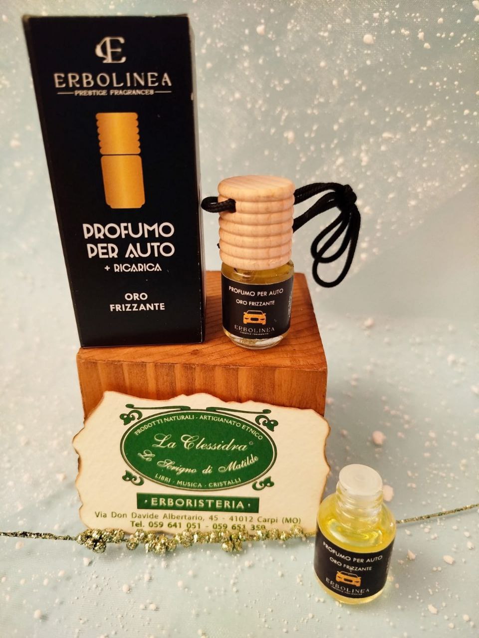 DIFFUSORE AUTO ERBOLINEA CON RICARICA: ORO FRIZZANTE