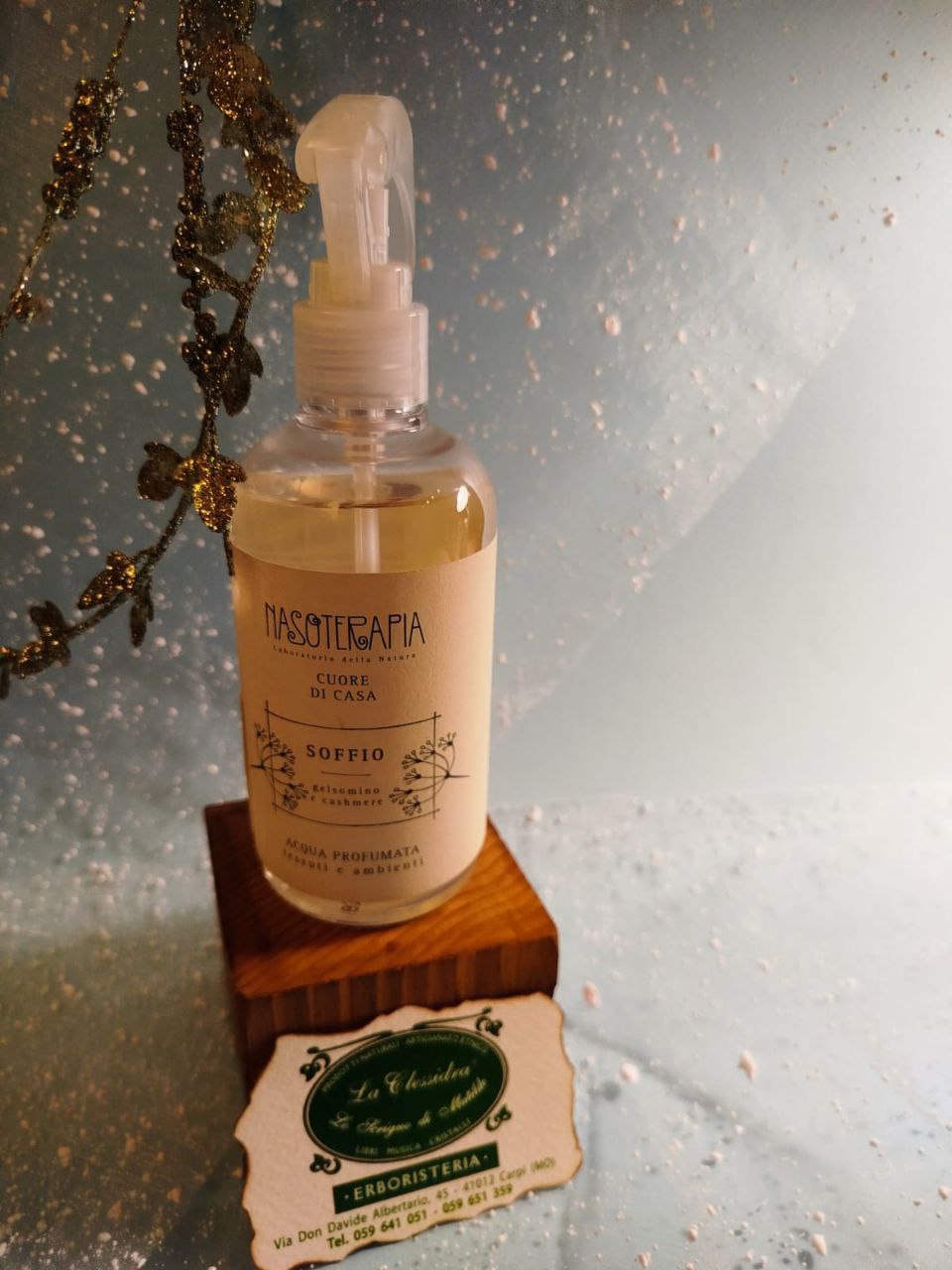 ACQUA PROFUMATA SPRAY PER TESSUTI E AMBIENTI NASOTERAPIA: SOFFIO