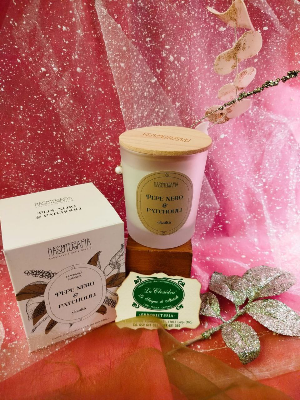 CANDELA NASOTERAPIA: PEPE NERO E PATCHOULI