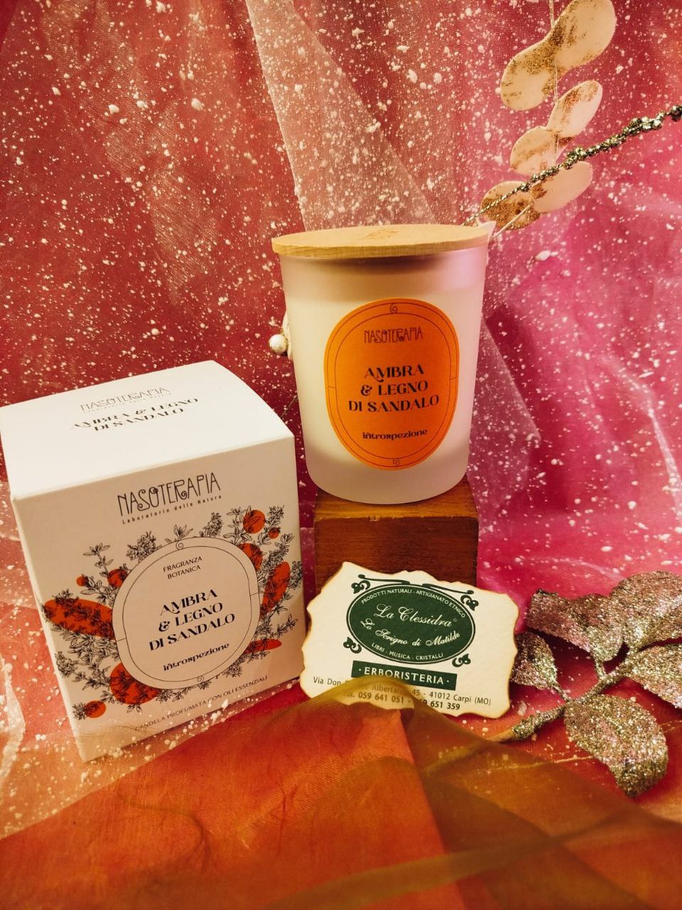 CANDELA NASOTERAPIA: AMBRA E LEGNO DI SANDALO