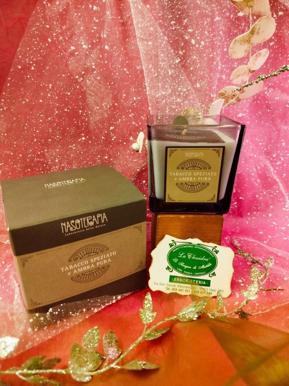 CANDELA NASOTERAPIA: TABACCO SPEZIATO E AMBRA PURA